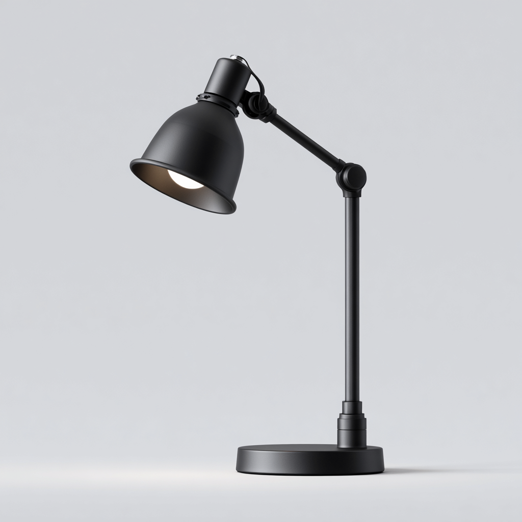 Lampada da tavolo metallo 20x20x45 cm - Nero - Per ufficio - Design industriale-Lilaihaus