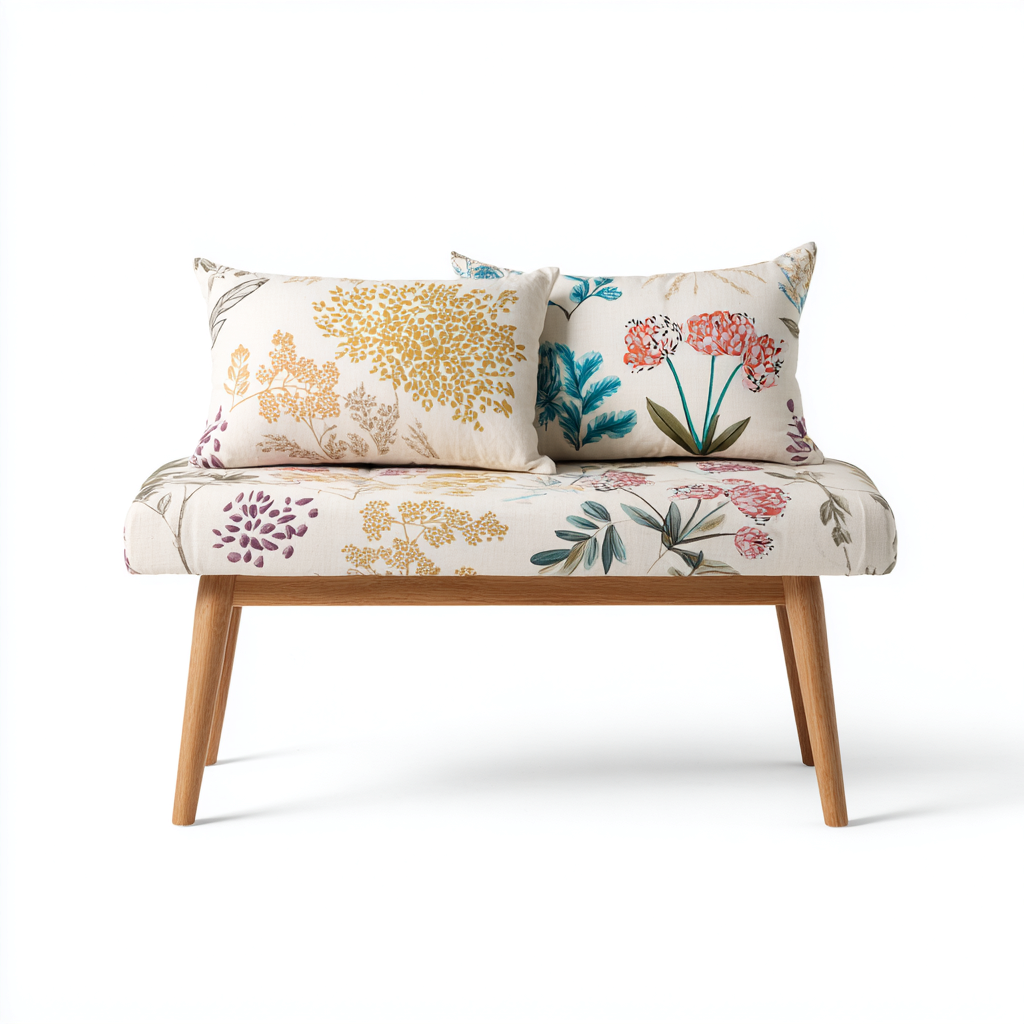Panca per letto imbottita in tessuto per camera da letto 110x45x60 cm - multicolore - design decorativo-Lilaihaus