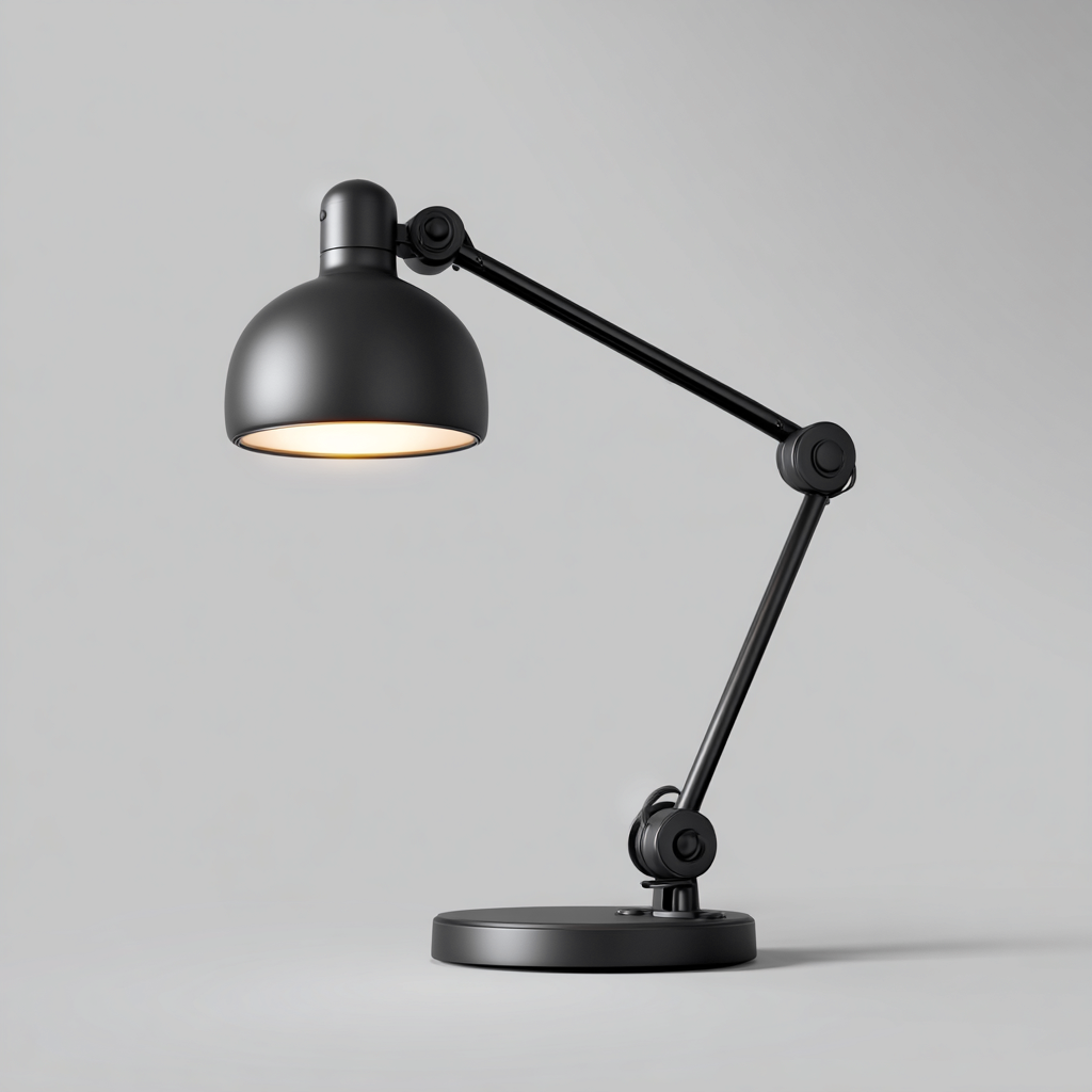 Lampada da tavolo metallo 22x22x48 cm - Nero - Per studio - Design industriale-Lilaihaus