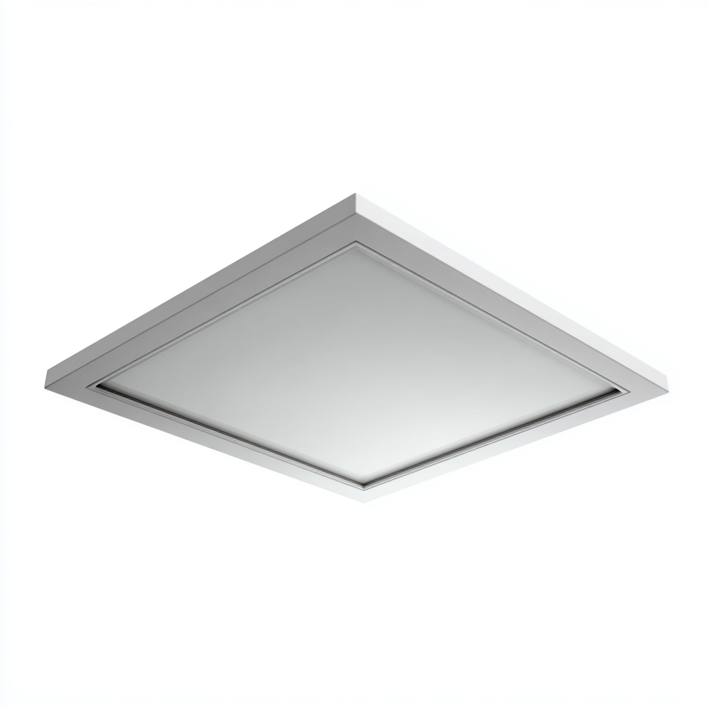 Lampada da soffitto in metallo e vetro 30x30x6 cm - bianco - per cucina e ufficio - stile moderno minimal-Lilaihaus