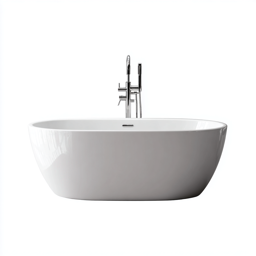 Vasca da bagno freestanding in acrilico 170x80x58 cm - bianco - design moderno per bagno-Lilaihaus