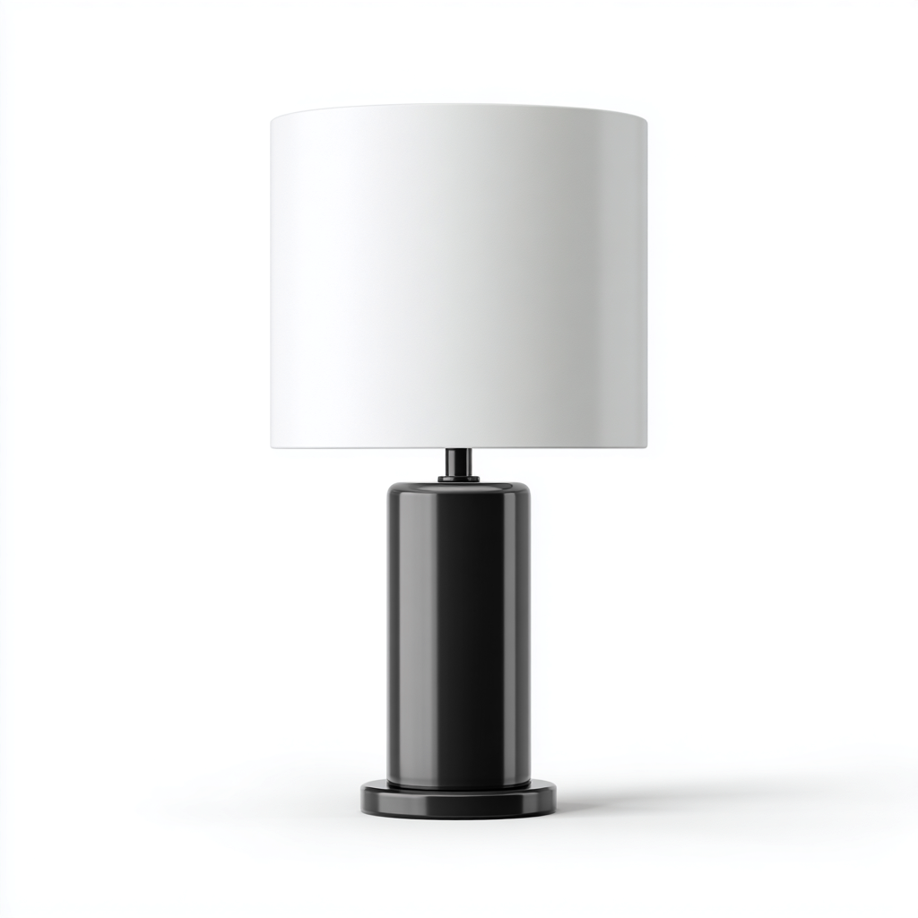 Lampada da tavolo ceramica 25x25x42 cm - Nero Bianco - Per soggiorno - Design moderno-Lilaihaus