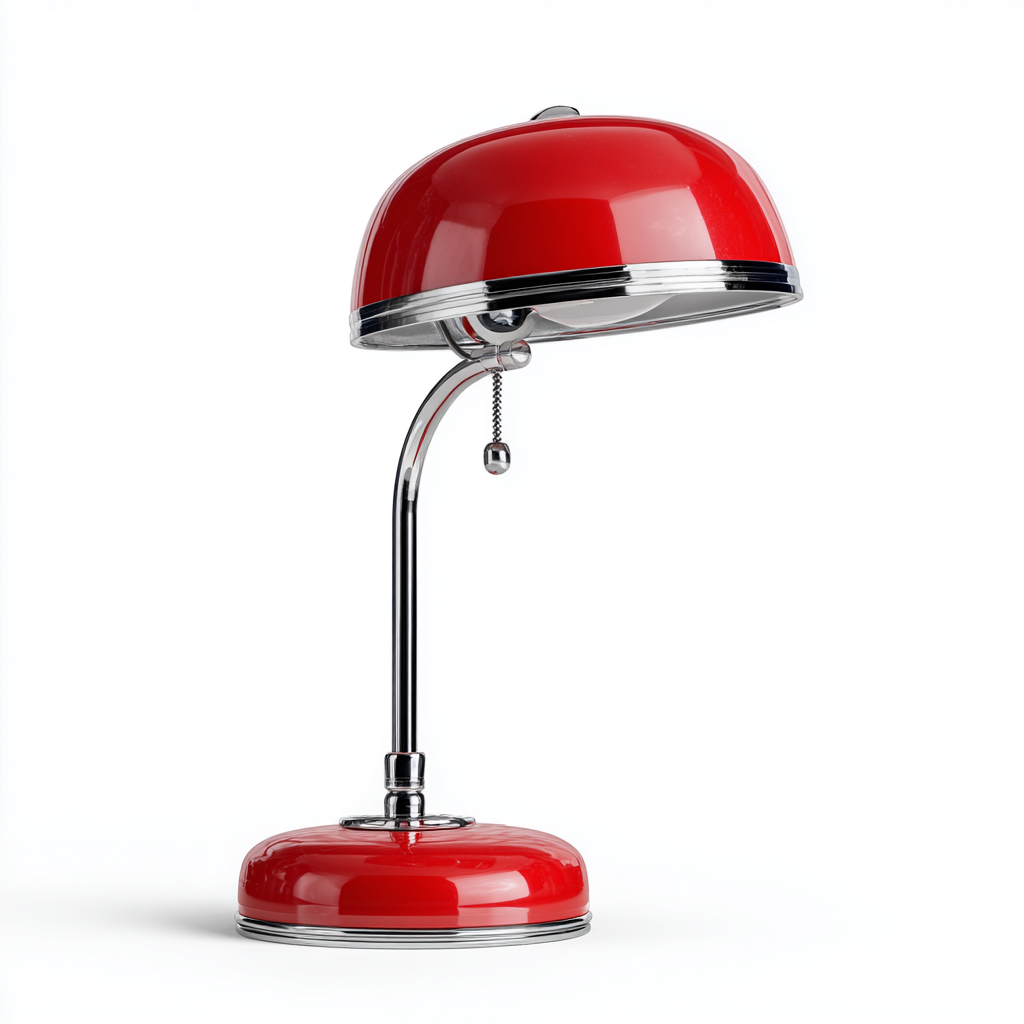 Lampada da tavolo metallo 24x24x40 cm - Rosso - Per studio - Design moderno-Lilaihaus