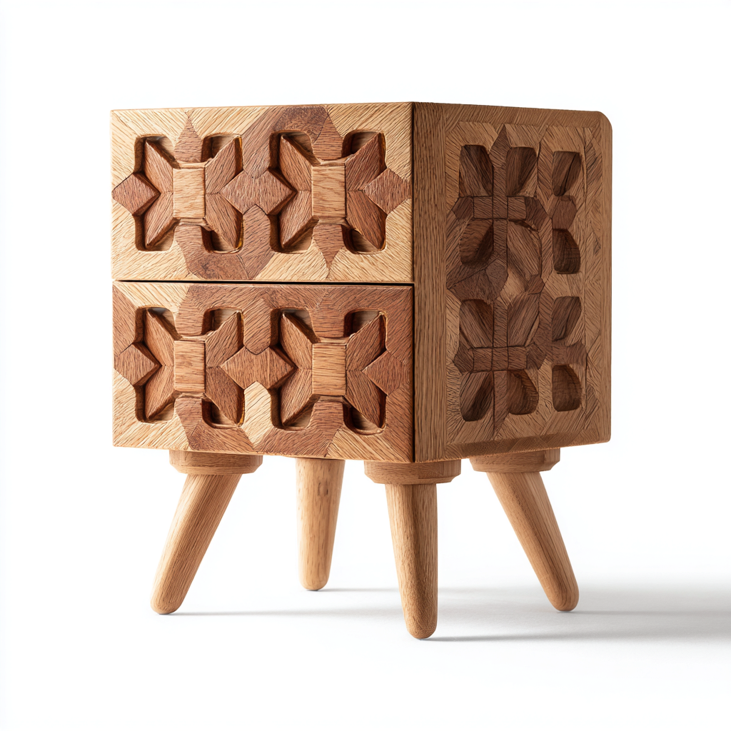 Comodino in legno 45x40x55 cm - marrone - adatto alla camera da letto - design moderno-Lilaihaus