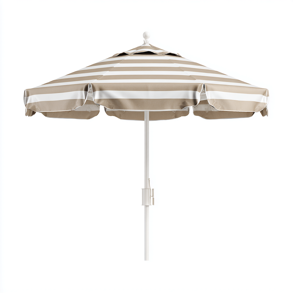 Ombrellone da giardino in tessuto 260x260x240 cm - beige e bianco - stile classico per giardino e terrazza-Lilaihaus