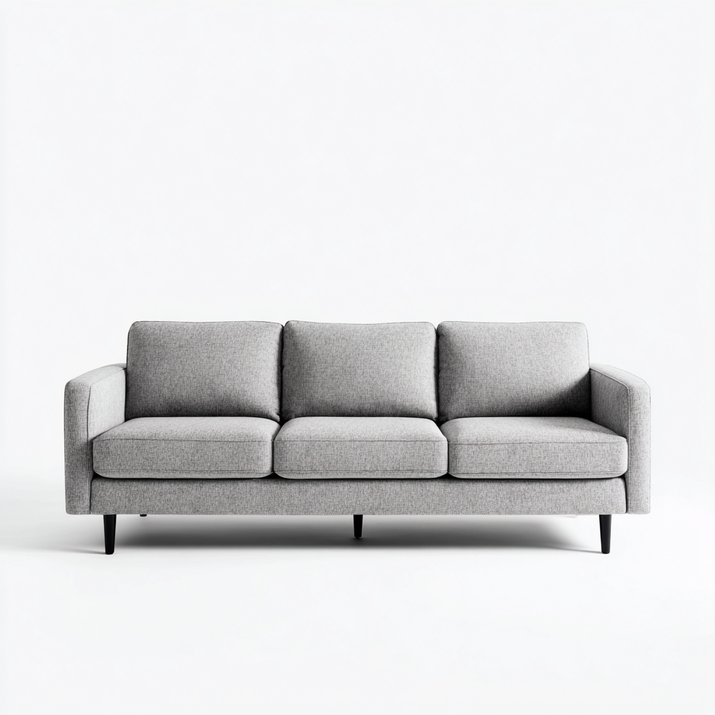 Divano a 3 posti in tessuto 228x90x84 cm - grigio chiaro - stile moderno per soggiorno-Lilaihaus