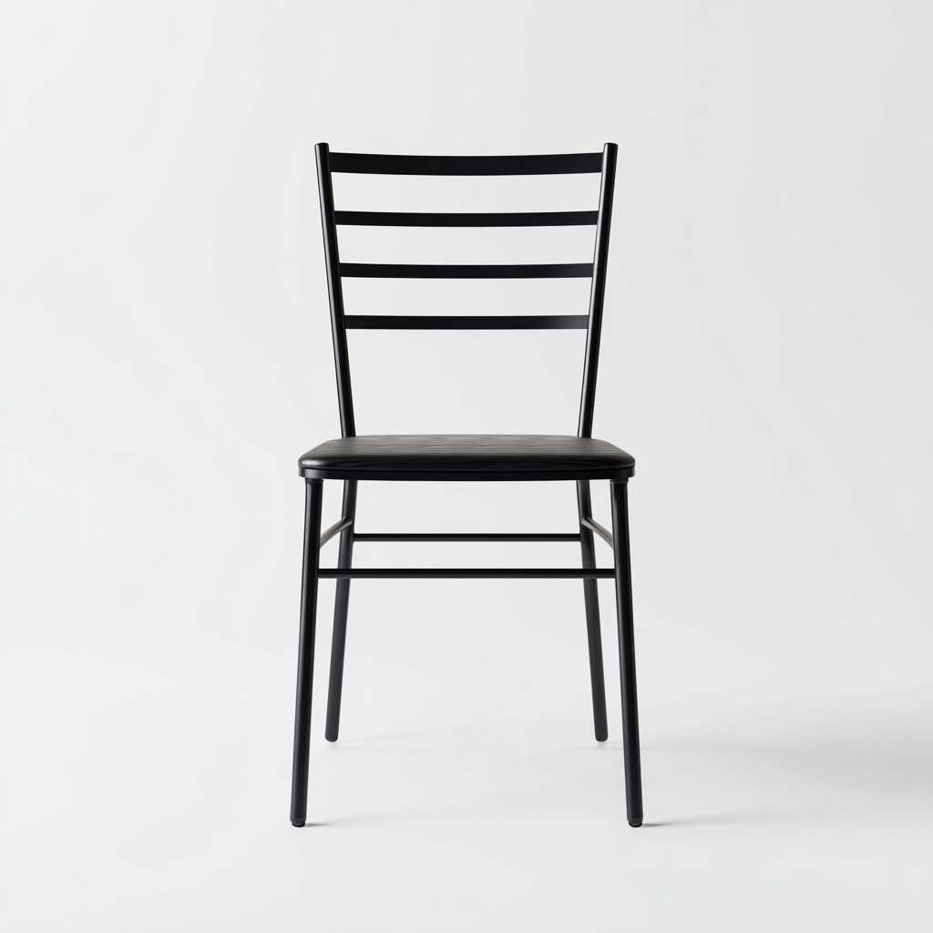 Sedia da pranzo in metallo 45x48x85 cm - nero - design moderno per sala da pranzo-Lilaihaus
