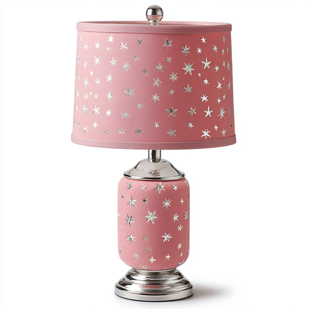 Lampada da tavolo ceramica 30x30x45 cm - Rosa - Per camera da letto - Design decorativo-Lilaihaus