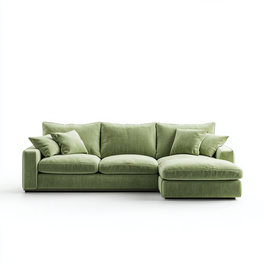 Divano angolare in tessuto 290x170x84 cm - Verde - Design moderno per soggiorno-Lilaihaus