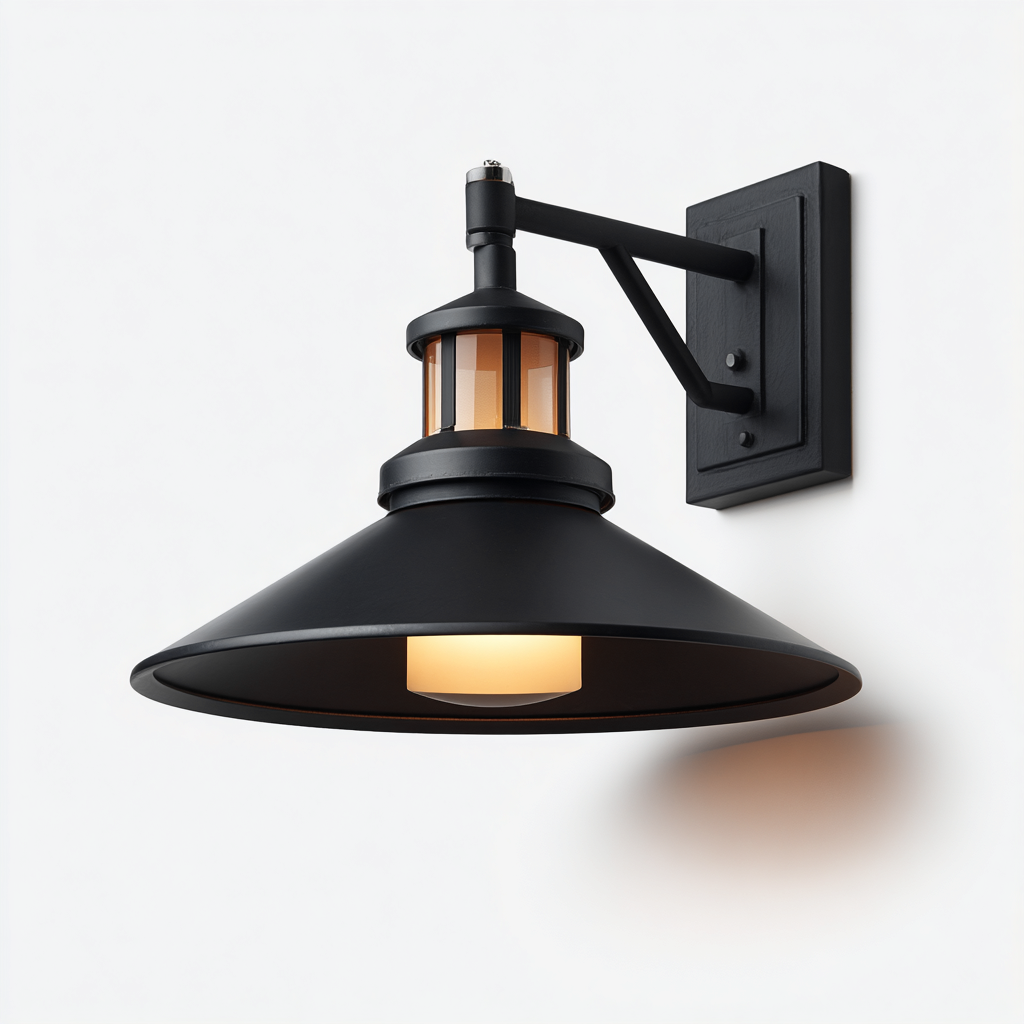 Applique da parete in metallo 32x38x28 cm - nero - illuminazione da interno stile industriale-Lilaihaus