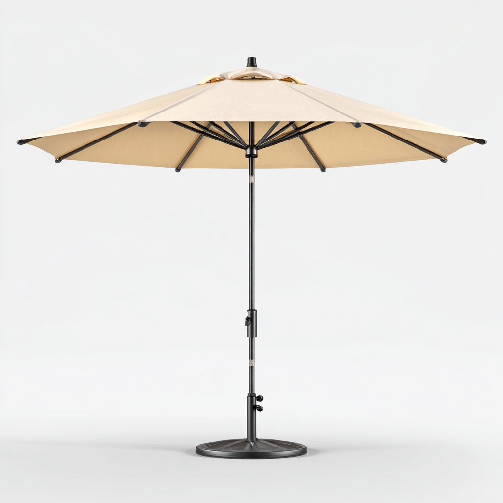 Ombrellone da giardino in tessuto 295x295x258 cm - beige - stile moderno per giardino e terrazza-Lilaihaus