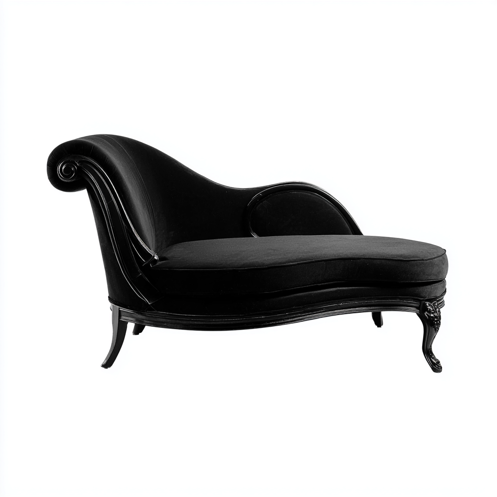 Chaise longue in velluto 168x75x86 cm - Nero - Stile classico per soggiorno-Lilaihaus