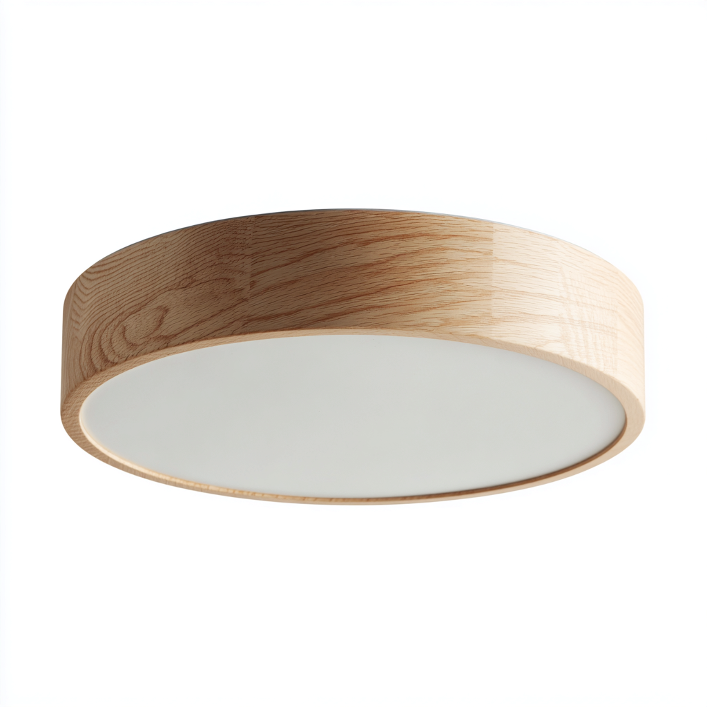 Lampada da soffitto in legno e vetro 40x40x10 cm - legno naturale - bianco - per soggiorno e camera da letto - design minimalista-Lilaihaus