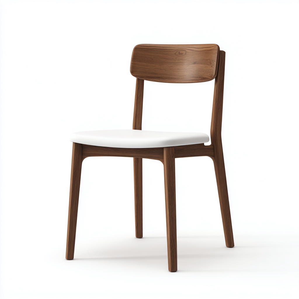 Sedia da pranzo legno massello seduta imbottita 45x45x85 cm - Marrone - Bianco - Design moderno per sala da pranzo-Lilaihaus