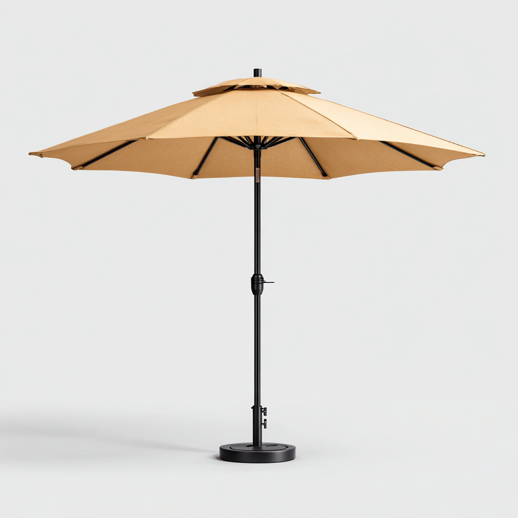 Ombrellone da giardino in tessuto 265x265x242 cm - marrone chiaro - stile moderno per giardino e terrazza-Lilaihaus