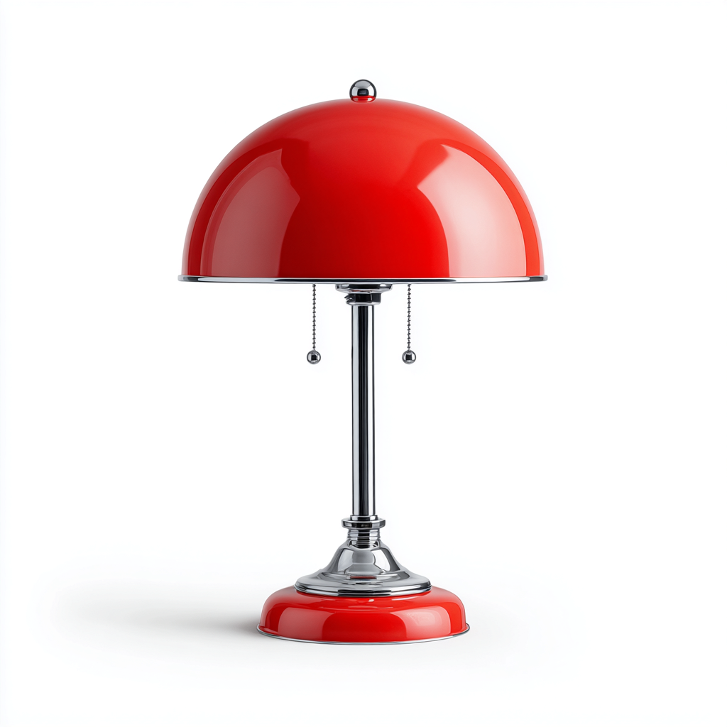 Lampada da tavolo metallo 26x26x44 cm - Rosso - Per soggiorno - Design retrò-Lilaihaus