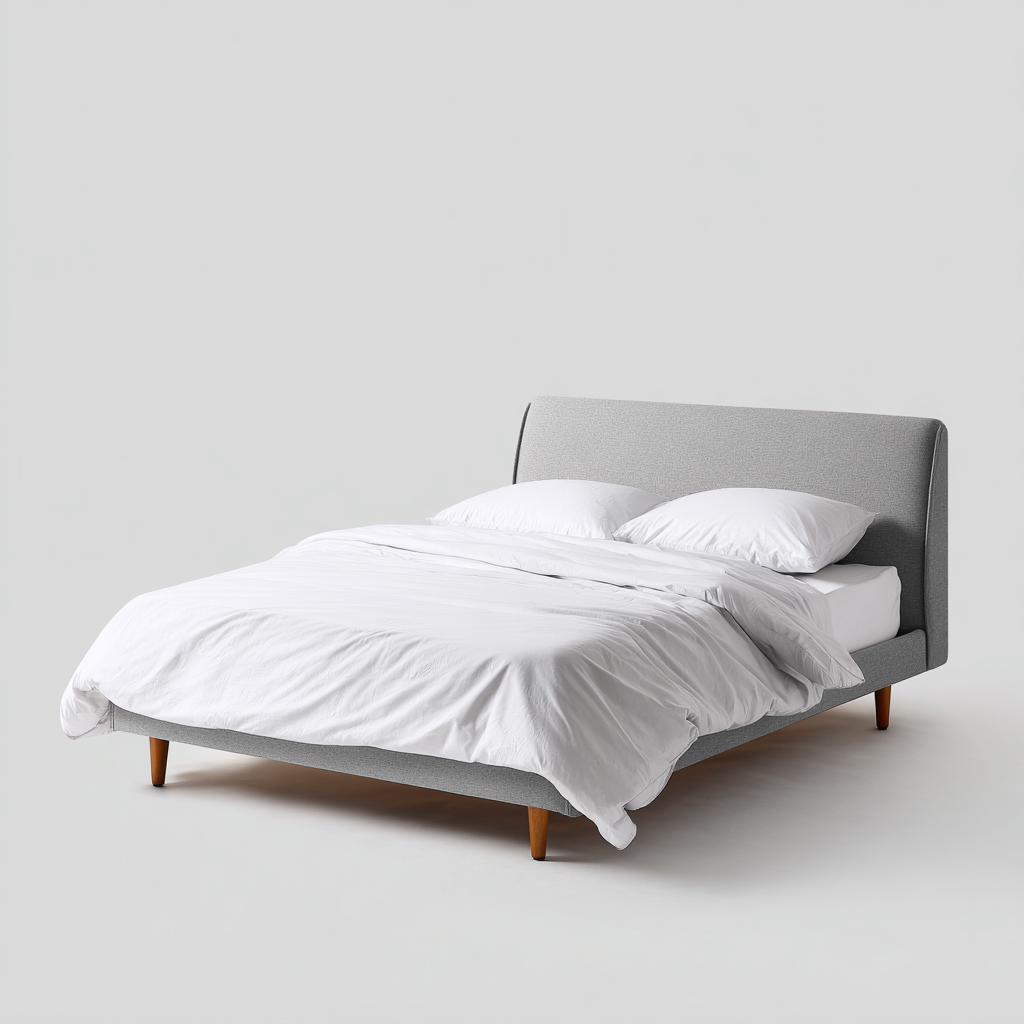 Letto matrimoniale imbottito in tessuto per camera da letto 200x180x100 cm - grigio - design contemporaneo-Lilaihaus
