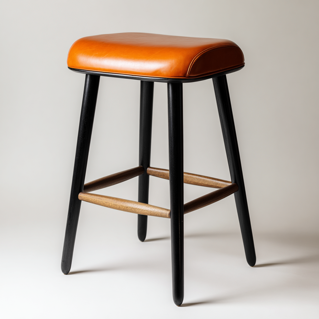 Sgabello da bar con seduta in pelle 40x40x75 cm - marrone - stile moderno - adatto per sala da pranzo-Lilaihaus