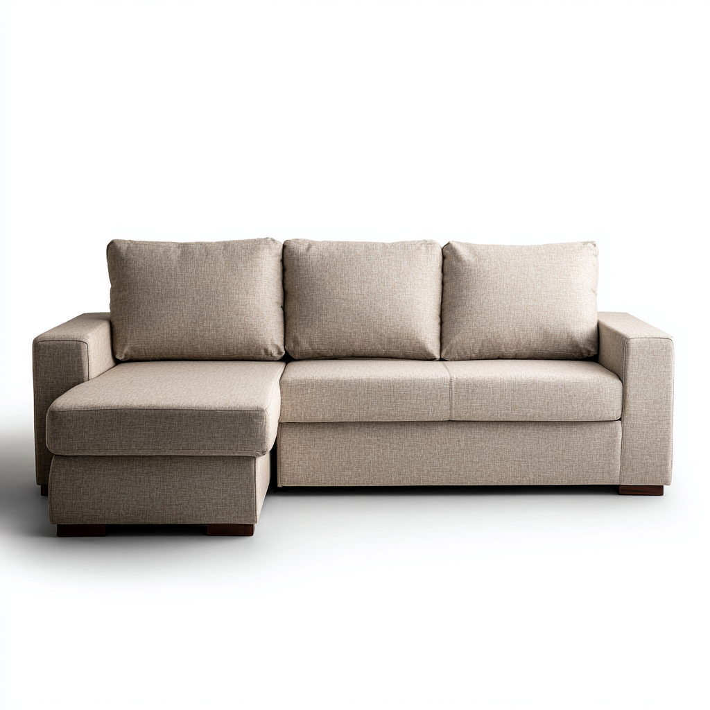 Divano angolare in tessuto 275x160x86 cm - Marrone chiaro - Design moderno per soggiorno-Lilaihaus