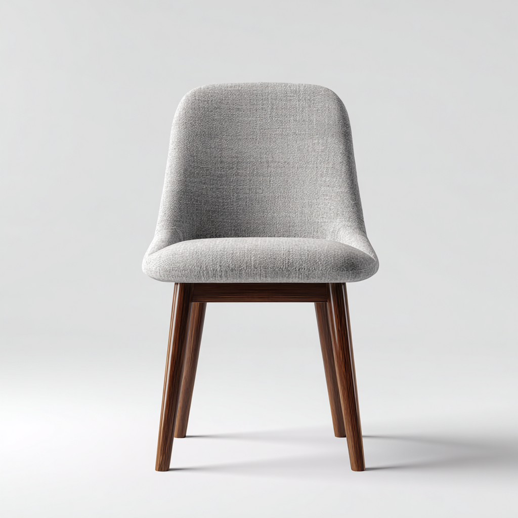 Sedia da pranzo tessuto seduta imbottita struttura in legno 46x48x82 cm - Grigio - Marrone - Design moderno per sala da pranzo-Lilaihaus