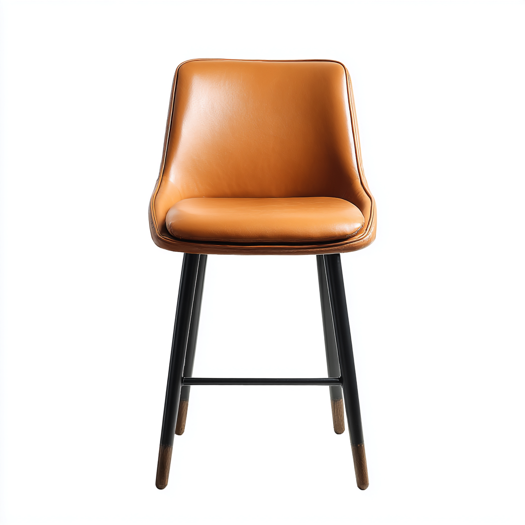 Sgabello da bar con schienale e seduta in pelle 45x45x95 cm - marrone - stile moderno - adatto per sala da pranzo-Lilaihaus