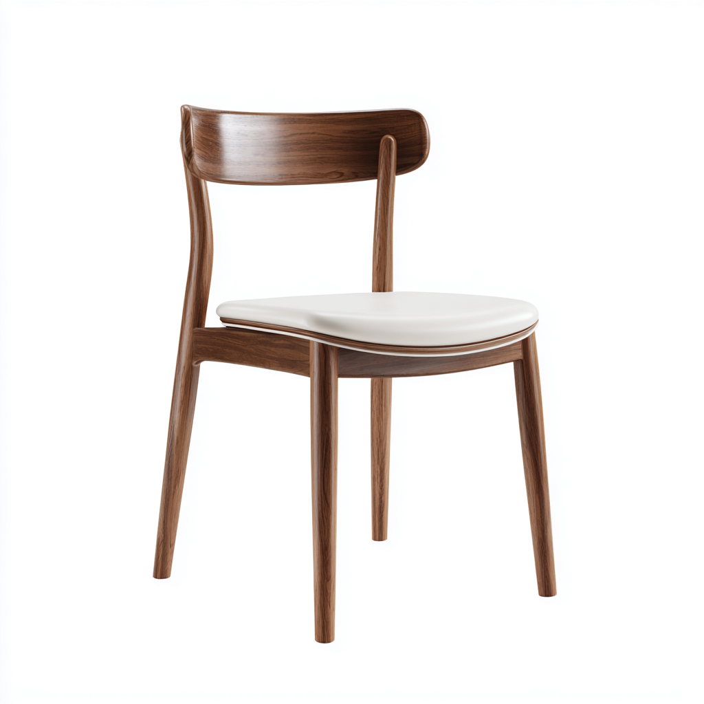 Sedia da pranzo in legno e similpelle 52x54x82 cm - marrone - bianco - design moderno per sala da pranzo-Lilaihaus