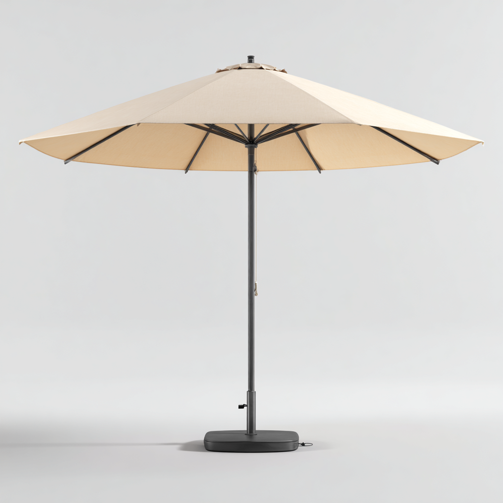 Ombrellone da giardino in tessuto 305x305x262 cm - beige - stile moderno per giardino e terrazza-Lilaihaus