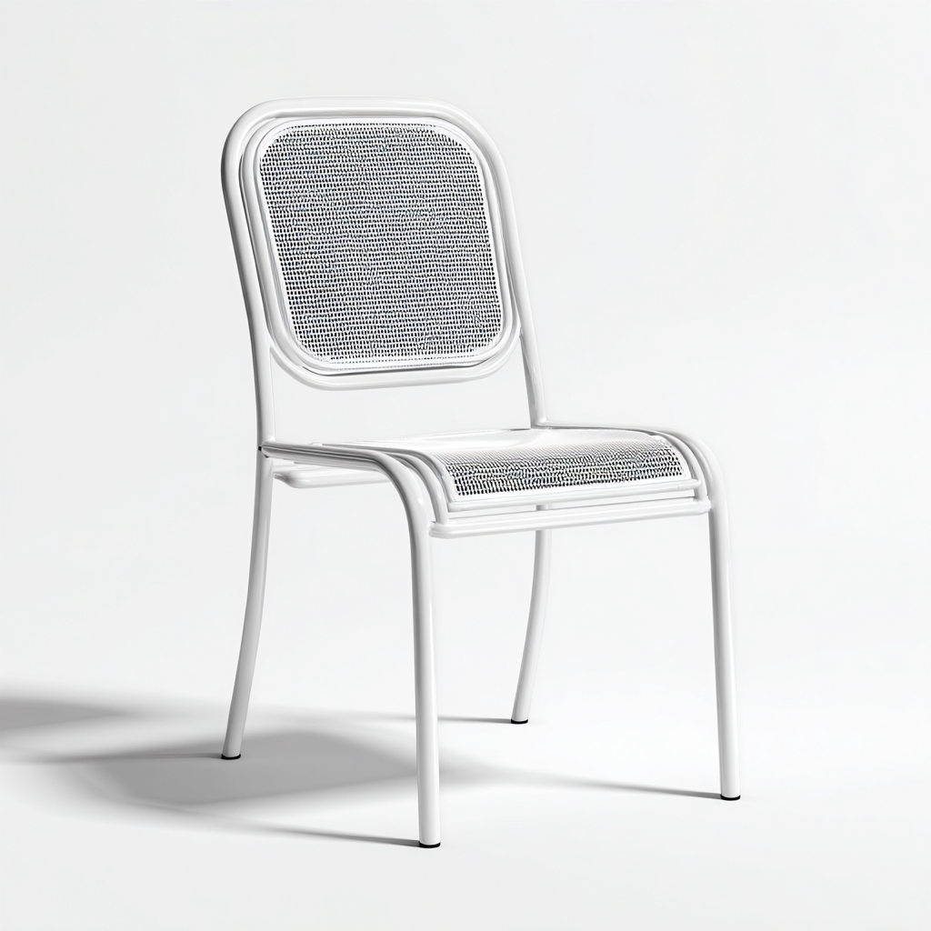 Sedia da giardino in alluminio e textilene 55x58x88 cm - bianco - design moderno traspirante per esterni-Lilaihaus