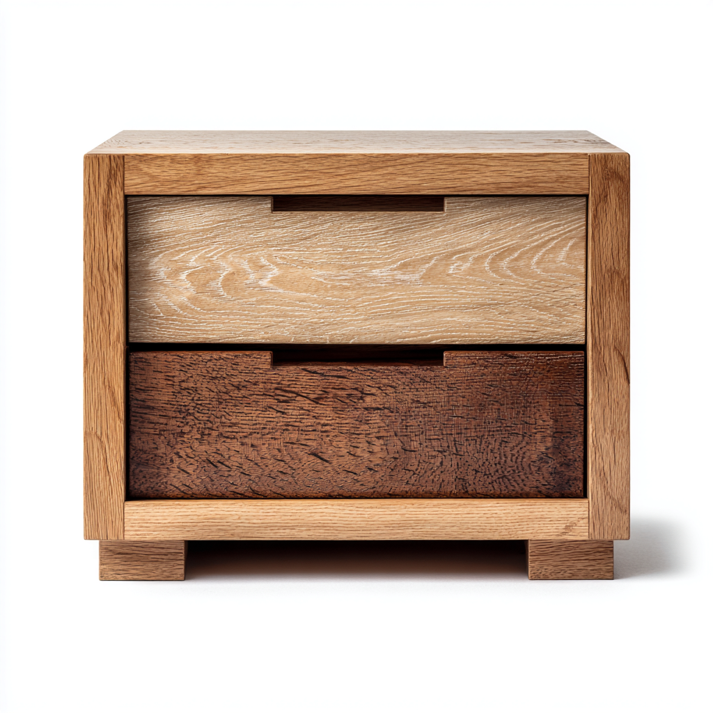 Comodino in legno 45x40x50 cm - marrone - legno naturale - adatto alla camera da letto - design moderno-Lilaihaus