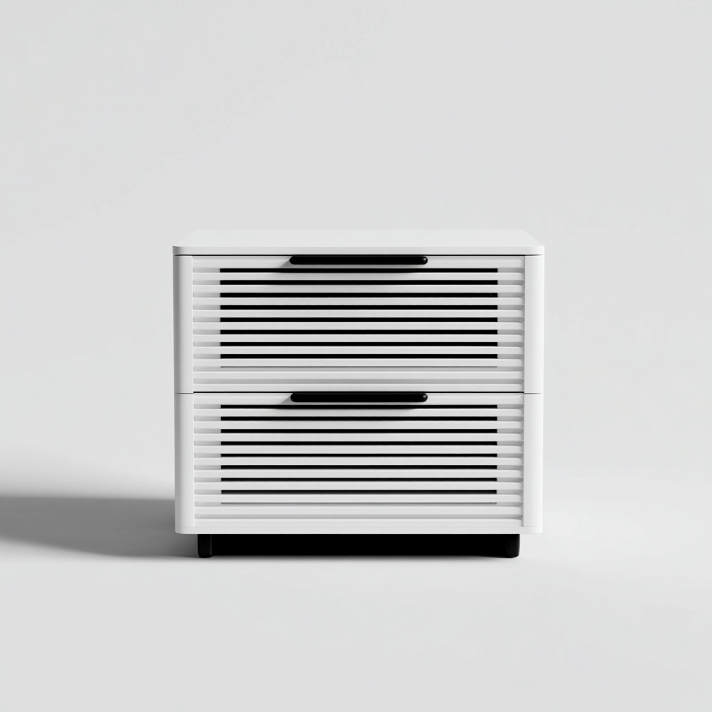 Comodino in legno 50x40x45 cm - bianco - nero - adatto alla camera da letto - design moderno-Lilaihaus