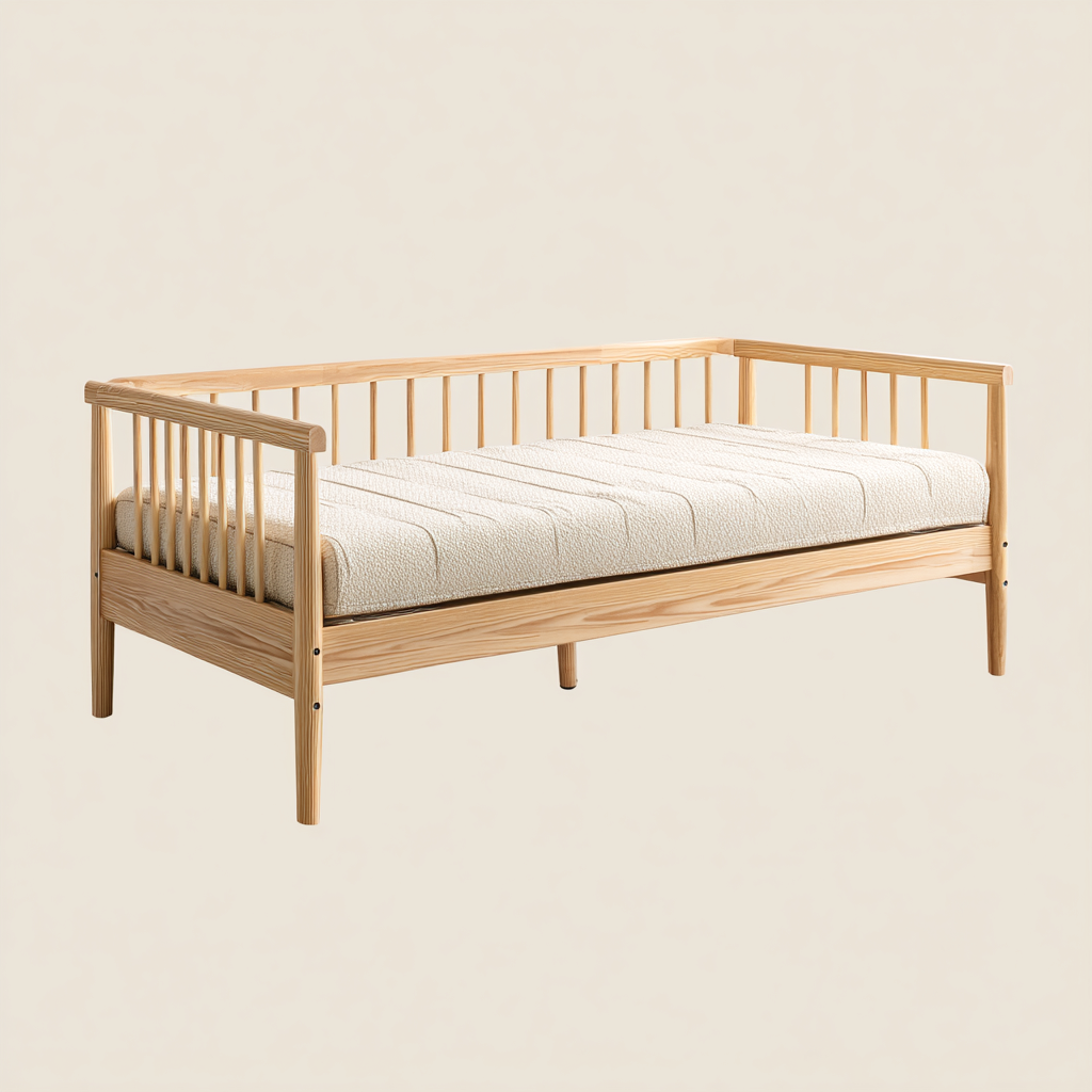 Divano letto in legno 200x90x78 cm - colore naturale - adatto alla camera da letto - design moderno-Lilaihaus