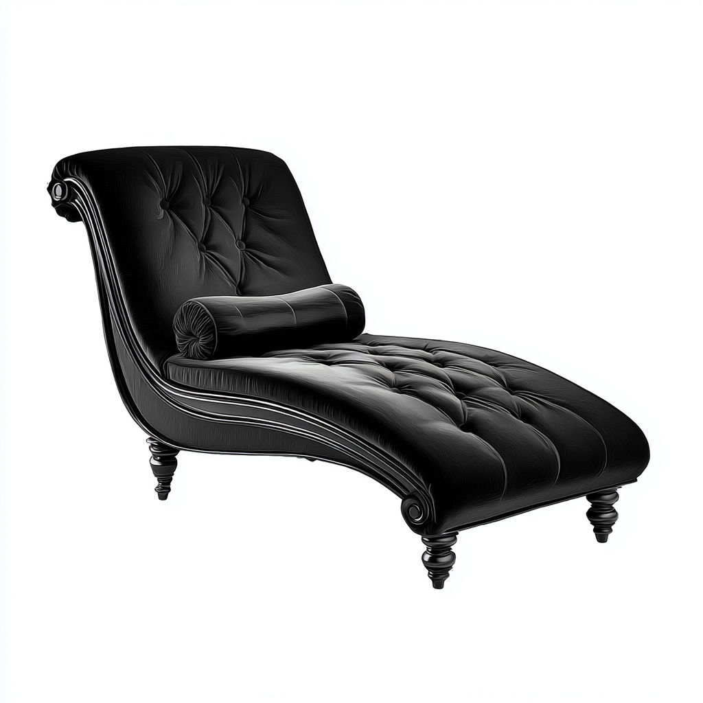 Chaise longue in velluto 170x76x88 cm - Nero - Stile classico per soggiorno-Lilaihaus