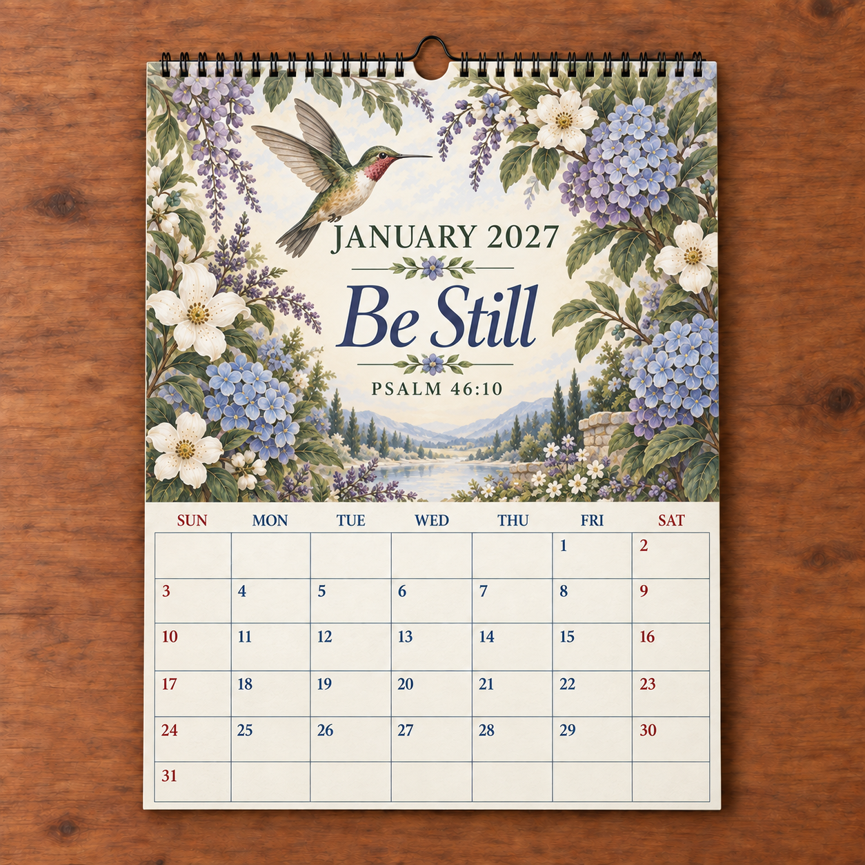 📖 2027 A Year Of Comfort & Strength Bible Verse Wall Calendar | Birds & Blooms Edition