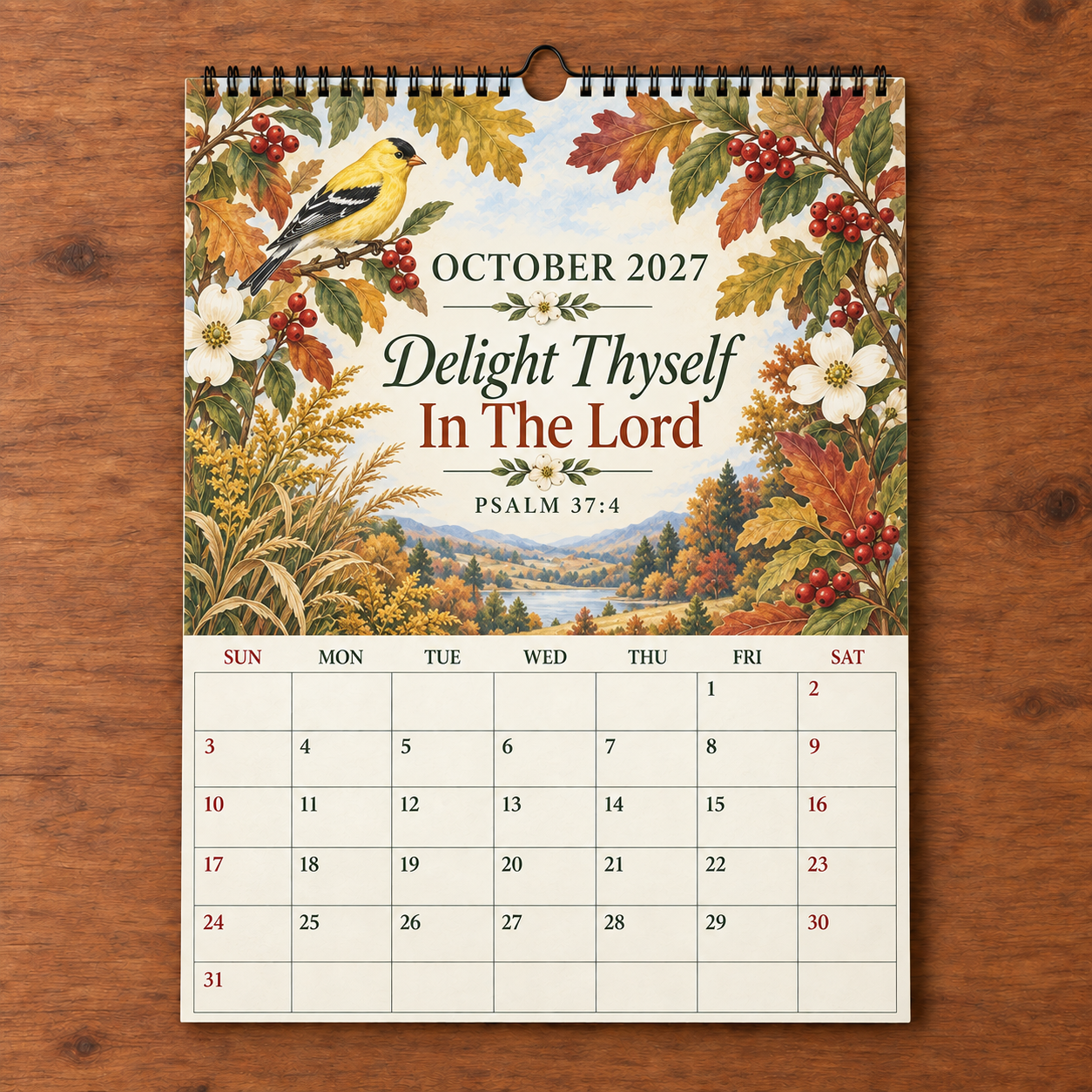 📖 2027 A Year Of Comfort & Strength Bible Verse Wall Calendar | Birds & Blooms Edition