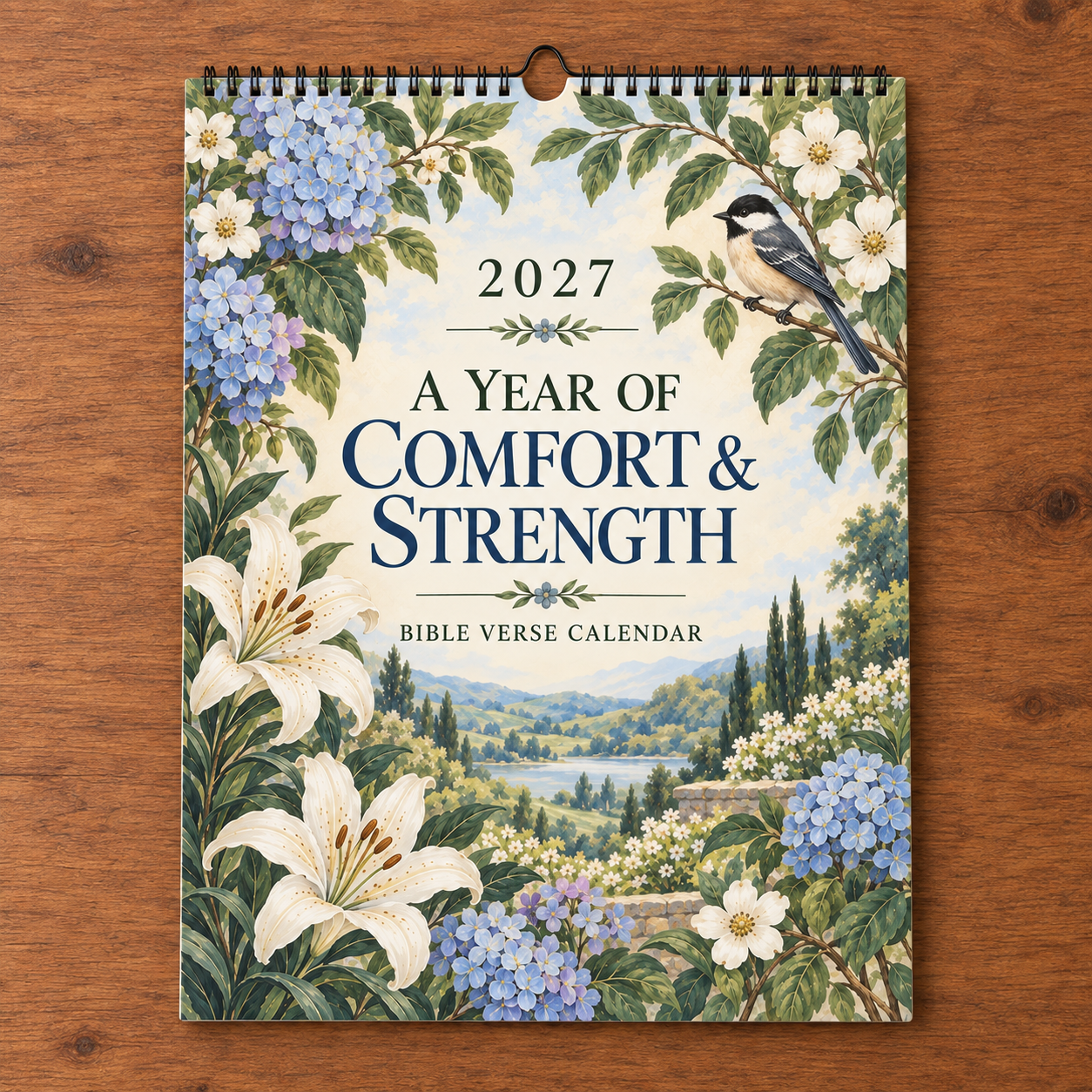 📖 2027 A Year Of Comfort & Strength Bible Verse Wall Calendar | Birds & Blooms Edition