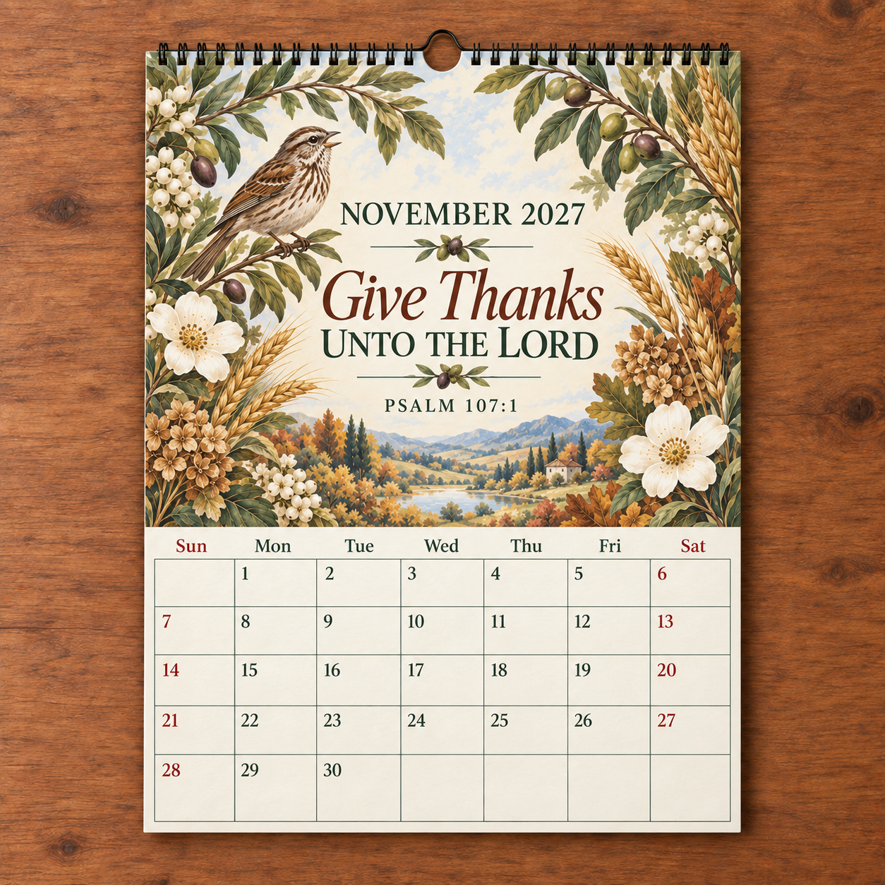 📖 2027 A Year Of Comfort & Strength Bible Verse Wall Calendar | Birds & Blooms Edition