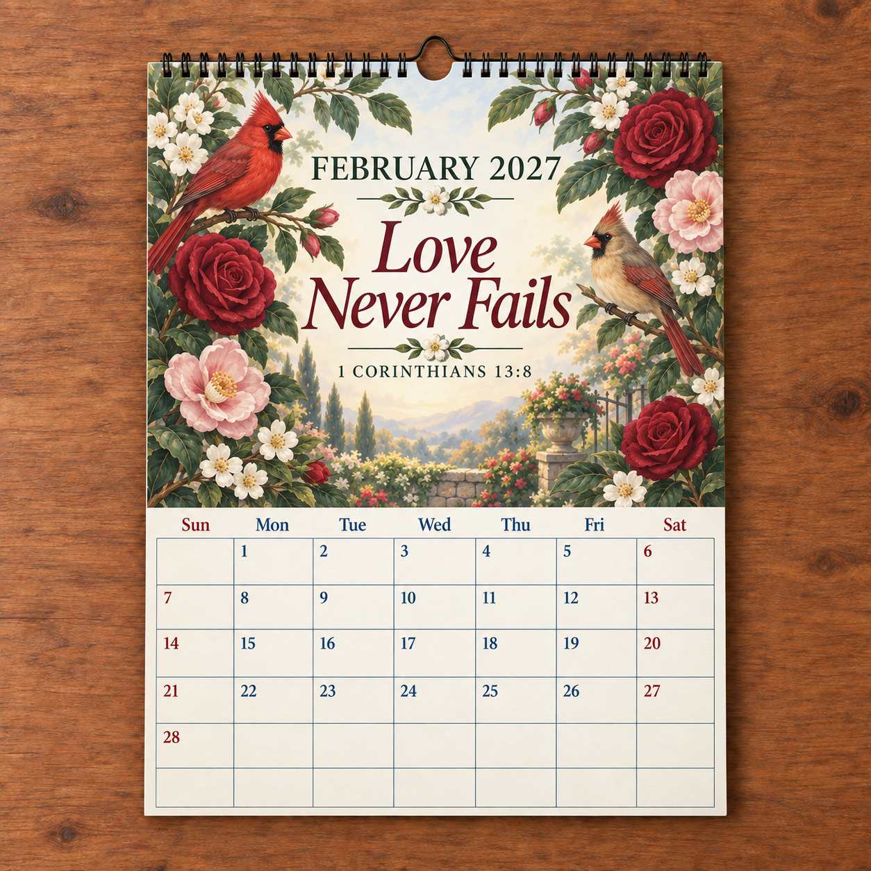 📖 2027 A Year Of Comfort & Strength Bible Verse Wall Calendar | Birds & Blooms Edition