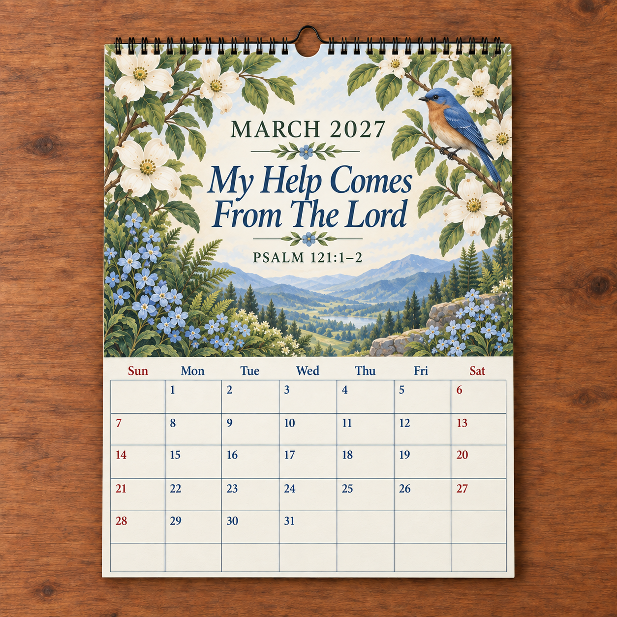 📖 2027 A Year Of Comfort & Strength Bible Verse Wall Calendar | Birds & Blooms Edition