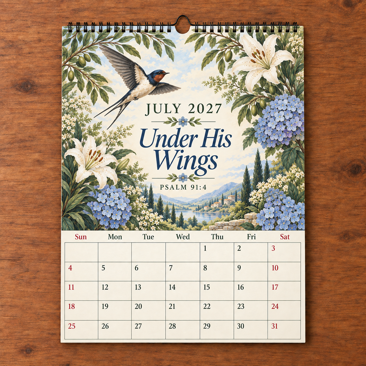 📖 2027 A Year Of Comfort & Strength Bible Verse Wall Calendar | Birds & Blooms Edition