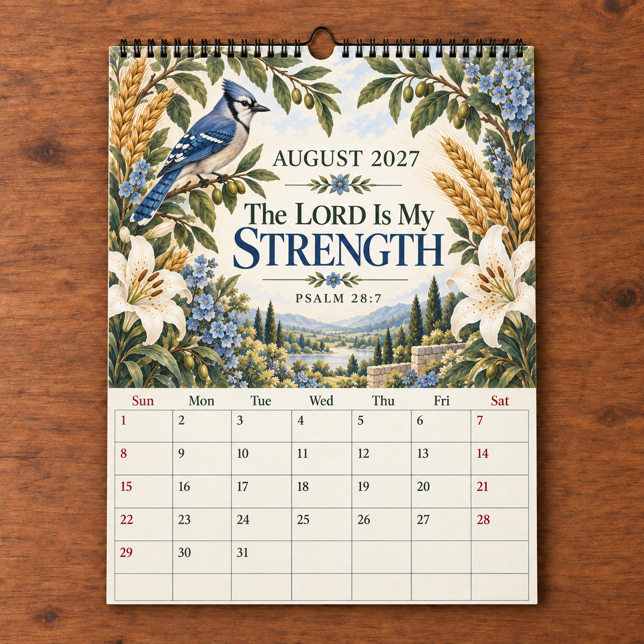 📖 2027 A Year Of Comfort & Strength Bible Verse Wall Calendar | Birds & Blooms Edition