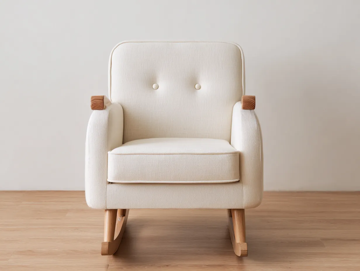 Mecedora tapizada 74×88×103 cm - beige y marrón - estilo clásico-Liviahahaus