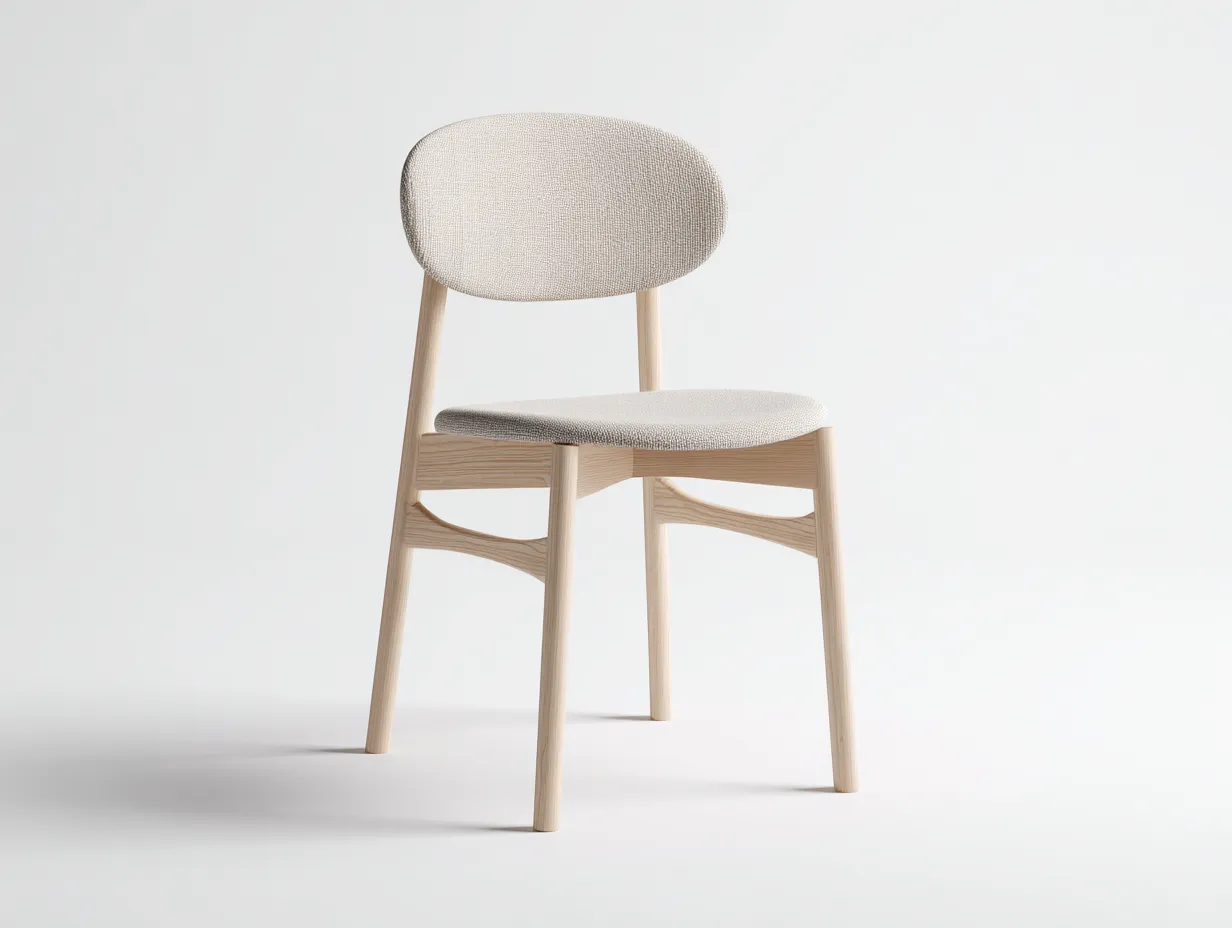 Silla de comedor tapizada 50×54×82 cm - beige y marrón claro - estilo nórdico-Liviahahaus