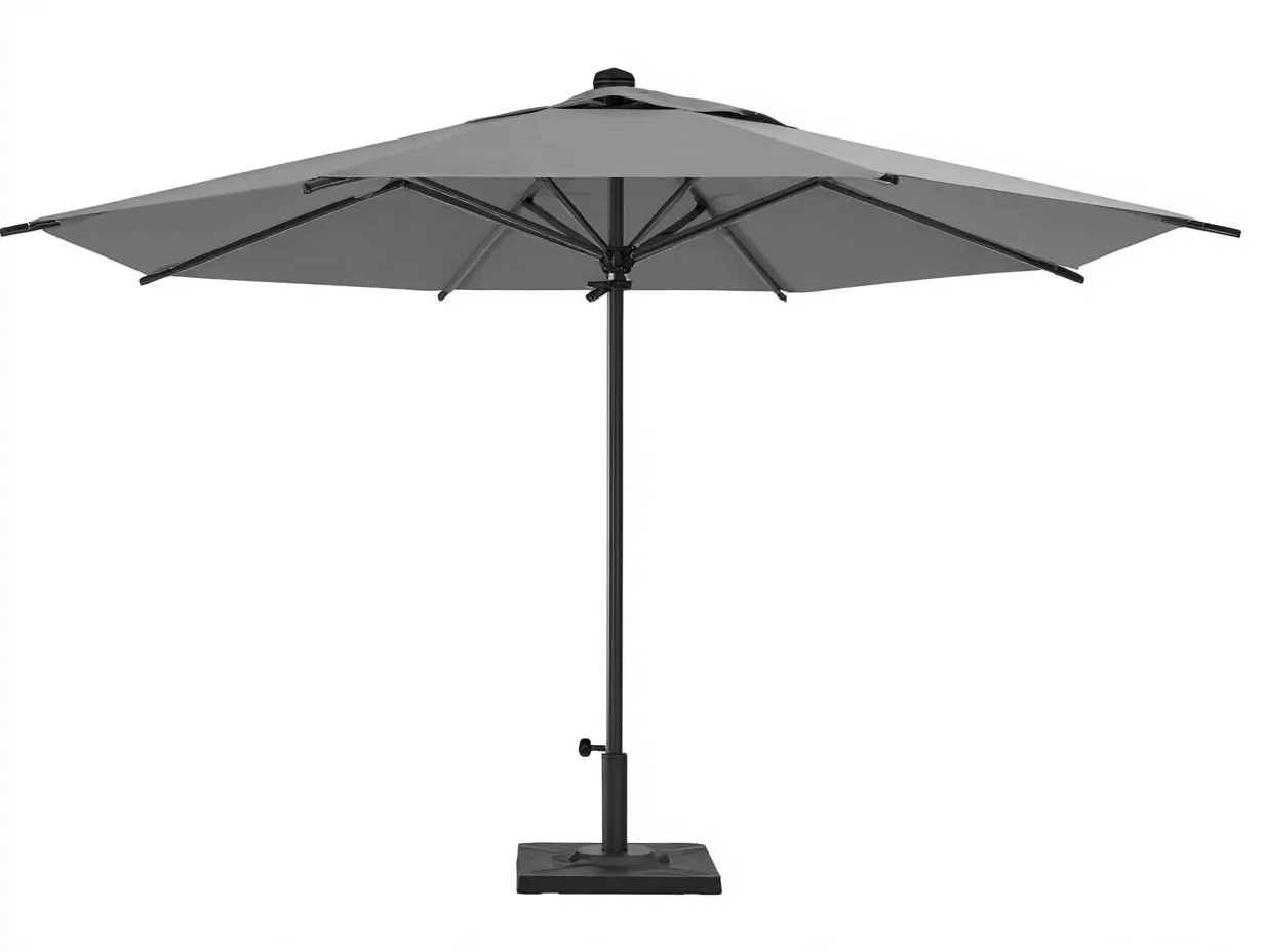 Sombrilla de terraza 300×300×250 cm - gris oscuro y negro - con base estable para terraza-Liviahahaus