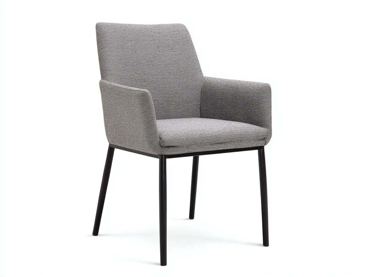 Silla de comedor tapizada 58×60×88 cm - gris y negro - estilo moderno-Liviahahaus