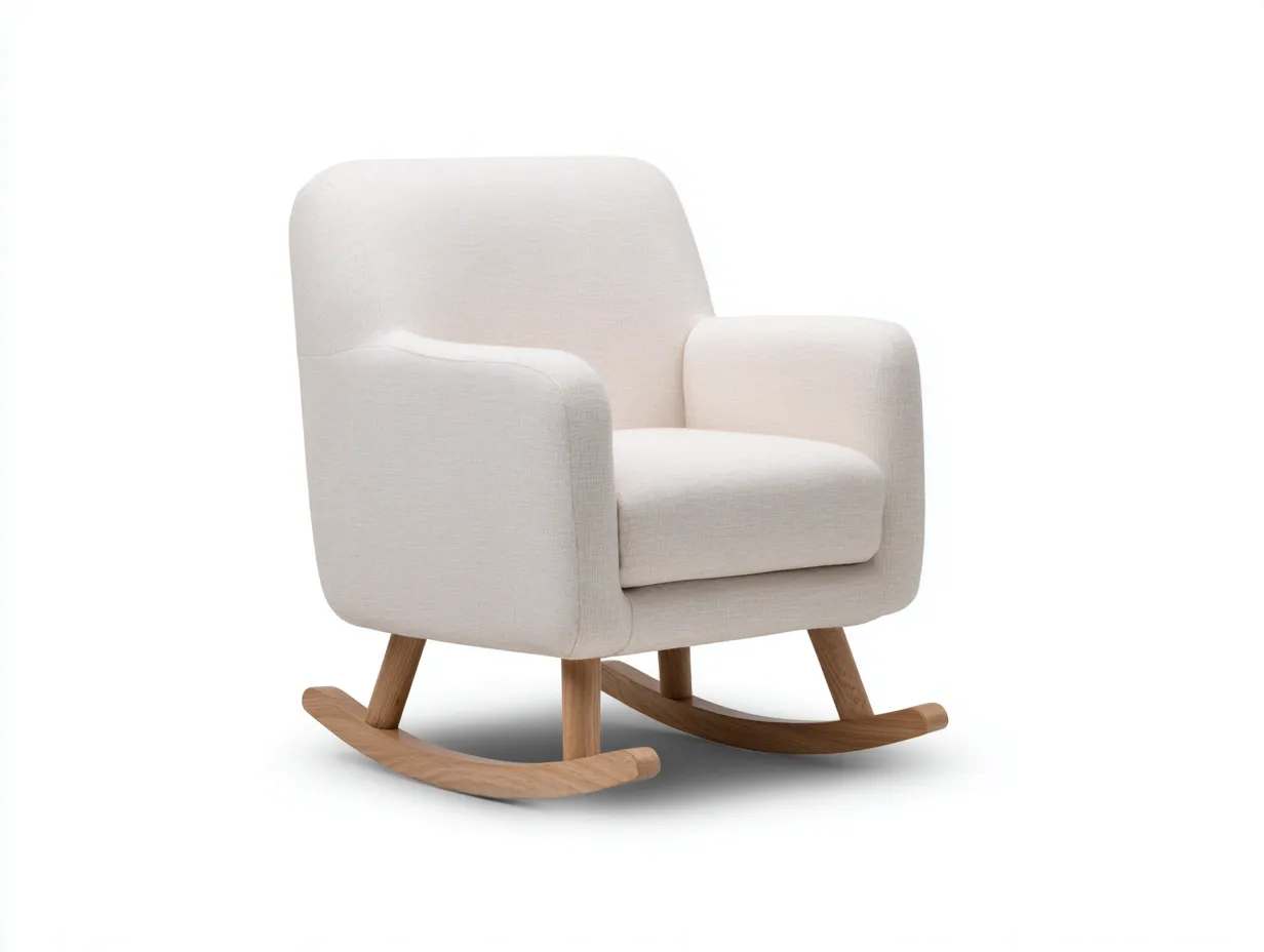 Mecedora tapizada 76×89×101 cm - beige y marrón - estilo moderno-Liviahahaus