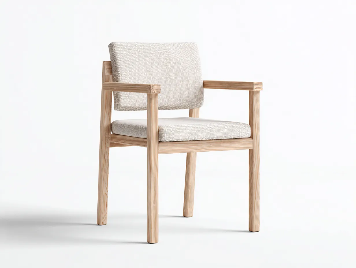 Silla de comedor 62×58×82 cm - madera clara y tapizado beige - estilo nórdico para sala de estar-Liviahahaus
