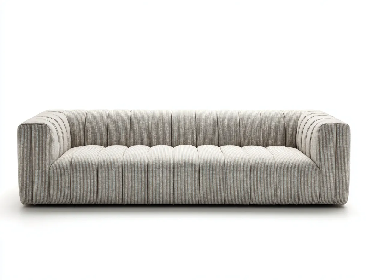 Sofá de 3 plazas tapizado 205×88×82 cm - beige y negro - estilo contemporáneo-Liviahahaus