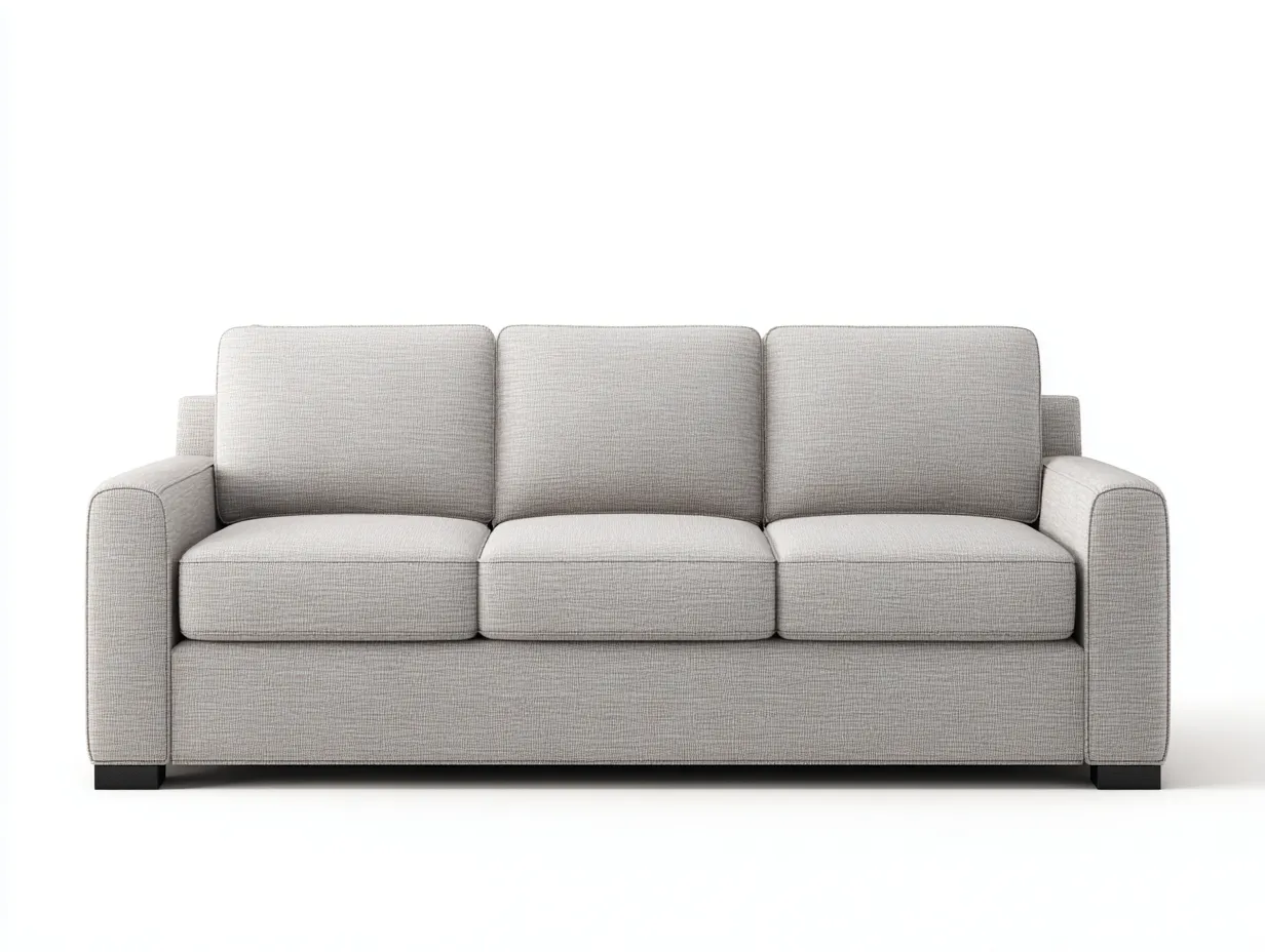 Sofá de 3 plazas tapizado 220×95×74 cm - beige - diseño acanalado-Liviahahaus