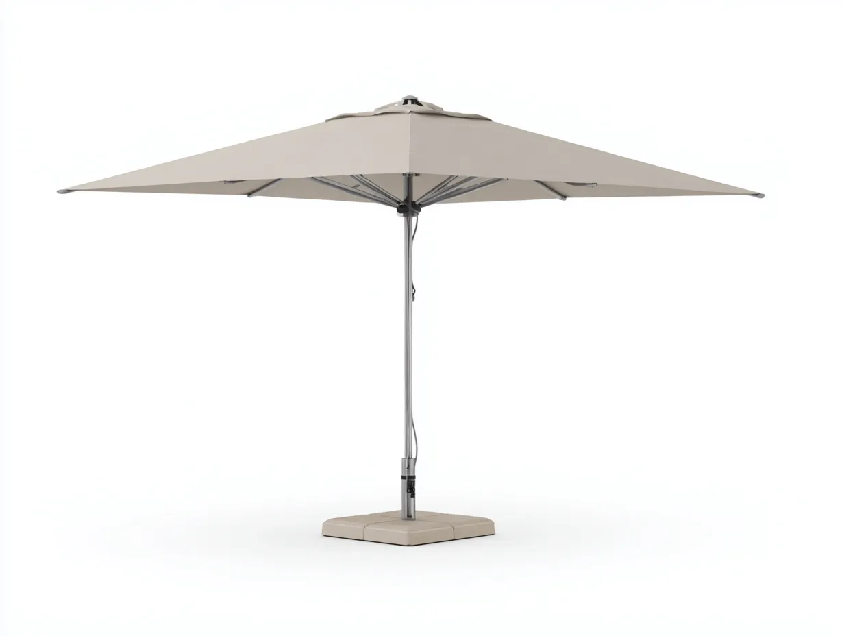 Sombrilla de terraza 280x280x250 cm – beige – diseño cuadrado con base estable para exterior-Liviahahaus