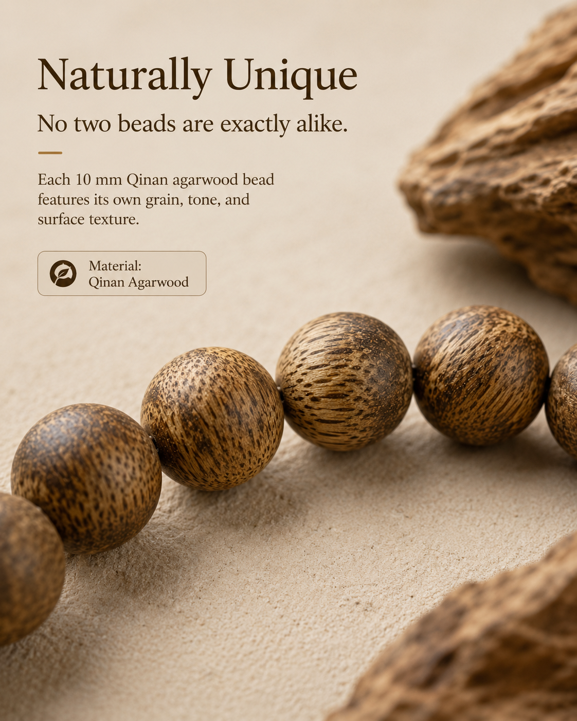Qinvel™ Qinan Agarwood Bracelet – 10mm Natural Bead Bracelet